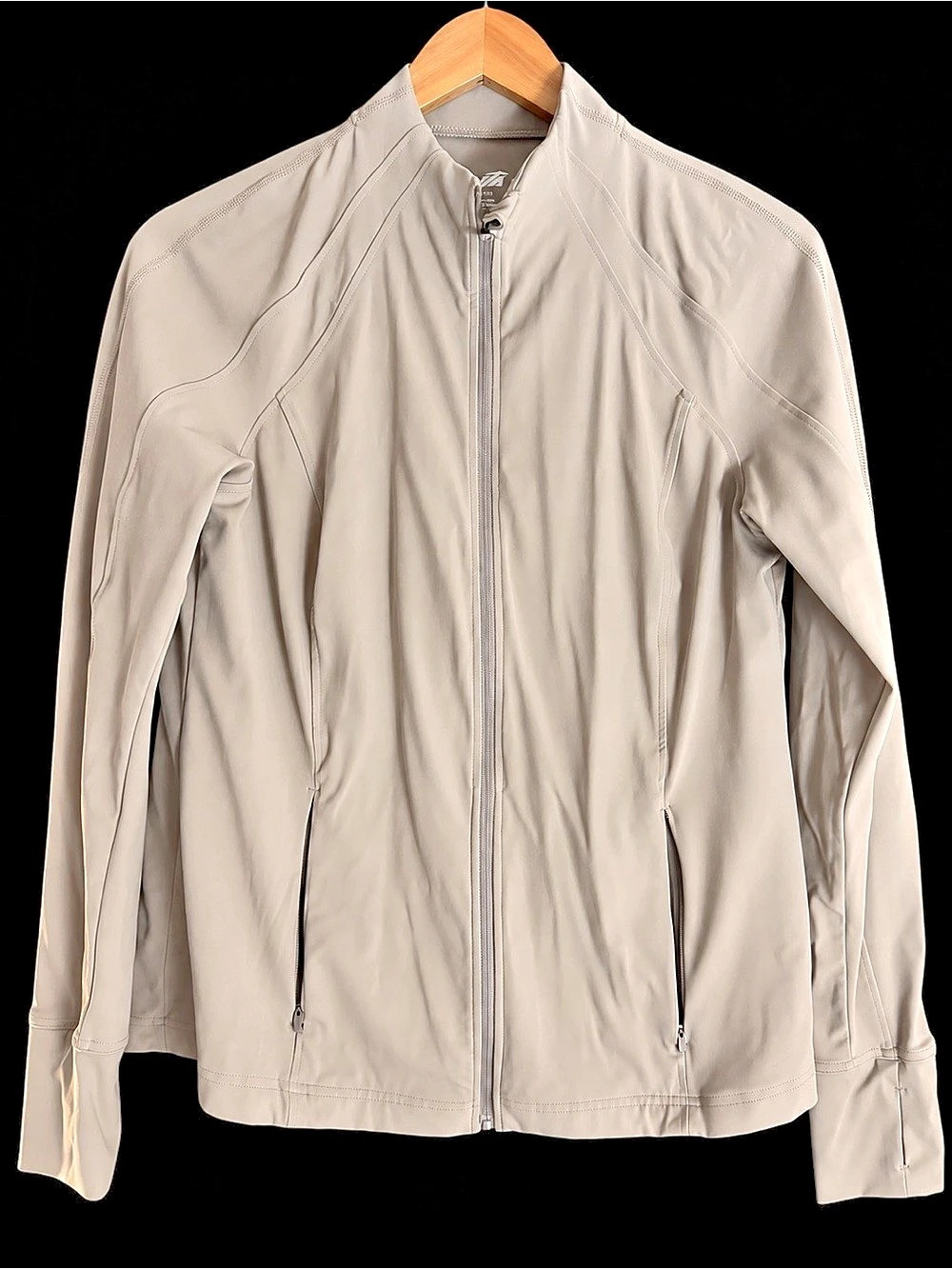Alo Large(2)4 Zip Front Jacket in Beige Large